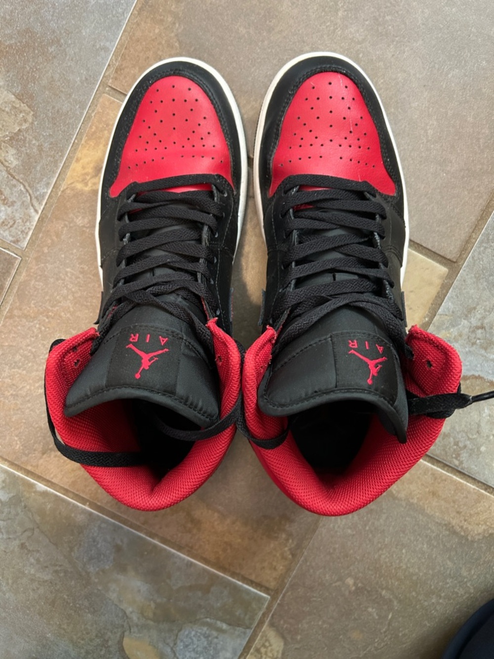 Air Jordan Men's High-Top Sneaker in Black and Red size 11
